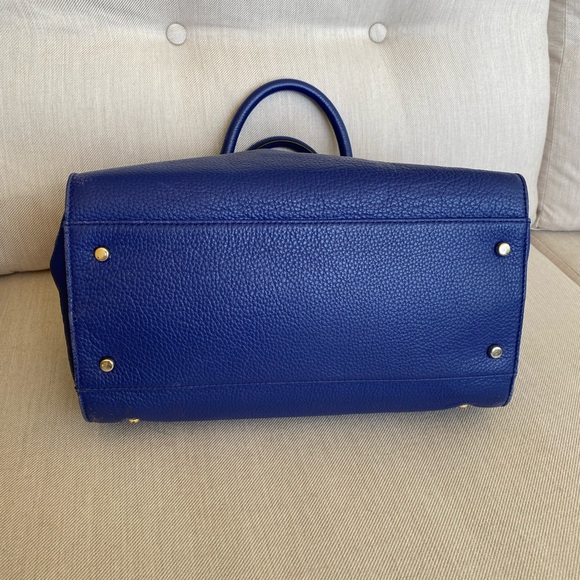 GENTLY LOVED Kate Spade blue pebble grain leather satchel with shoulder strap - Picture 6 of 12